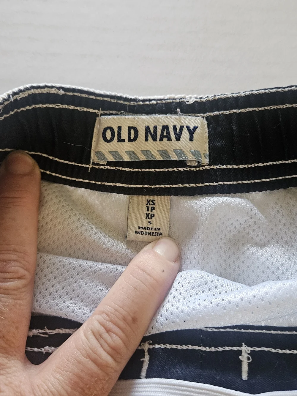 Old Navy Boys' Striped Swim Shorts in White, Green, Pink, Blue & Navy